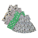 Kit 2 Vestidos Bebe Menina Regata Verão 100 Algodão Fresco