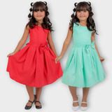 Kit 2 Vestidos Infantil Natal Juvenil Moda Evangelica Menina