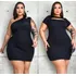 Kit 2 Vestidos Plus Size Feminino Manga Curta Malha Premium