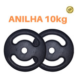 Kit 2 X Anilhas Super Premium De 10kg Ferro Pintada