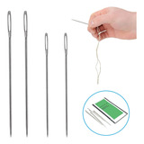 Kit 20 Agulha De Mão Para Costura Em Inox Na Cartela Cor Número 08 42mm