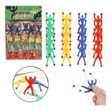 Kit 20 Boneco Aranha Geleca Ninja Gruda Parede Brinde