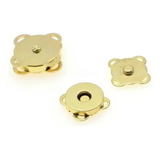 Kit 20 Botões Imantado Magnético Fecho Cor Dourado 18mm Imã