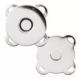 Kit 20 Botões Imantado Magnético Fecho Cor Níquel 14mm Imã