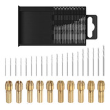 Kit 20 Brocas Para Micro Retífica Hss 0 3 A 1 6mm E 10 Pinça