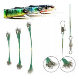 Kit 20 Cabos Encastoado Leader Castor Chicote Girador E Snap