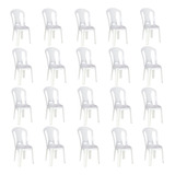 Kit 20 Cadeiras Plástica Branca S