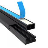 Kit 20 Canaleta Pvc Com Fita Dupla Face 1metro 20x10mm Preta