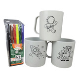 Kit 20 Caneca Magica Colorir canetinha Lembrancinhas Criança