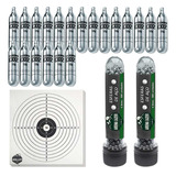 Kit 20 Capsula Co2 Revolver 702 1000 Bbs 4 5mm Aço Alvos