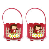 Kit 20 Centro De Mesa Chapeuzinho Vermelho Cestinha
