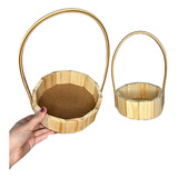 Kit 20 Cesta Madeira Fraldeira 13 E 16cm Decorativo Presente