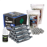 Kit 20 Cilindros Co2 12g 1000 Esferas Aço 6mm Oleo