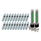 Kit 20 Cilindros Co2 12g 400 Bolinhas De Alumínio 6 0mm