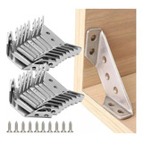Kit 20 Conector De Canto De Aço Inoxidável Móveis Universal