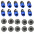 Kit 20 Conector Plug Speakon Macho Femea 4 Polos Cor Preto