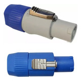 Kit 20 Conectores Plug Powercon   10 Cinzas  10 Azul  Macho