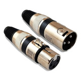 Kit 20 Conectores Xlr Cinturinha 10m 10f