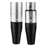 Kit 20 Conectores Xlr Macho E Femea Prata Roxtone 10pares 