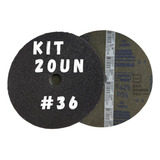 Kit 20 Disco Lixa Norton F425 180mm 36 Vidro Marmoraria