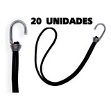 Kit 20 Elasticos Extensor Borracha Lona Preto Caminhão