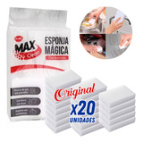 Kit 20 Esponja Mágica Max Clean Original Melamina 10x6x2cm