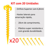 Kit 20 Estacas P Barraca Camping Gazebo Guarda sol C Rosca