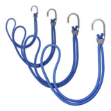 Kit 20 Extensor Elástico Cordinha Lona Gancho 40cm Azul