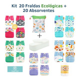 Kit 20 Fraldas Ecológicas De Pano