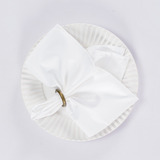 Kit 20 Guardanapos De Mesa 30cm X 30cm Tecido 180 Fios Cor Branco Liso