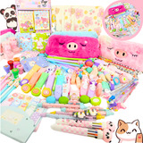 Kit 20 Itens Papelaria Kawaii Fofa Pelúcia Caixa Presente