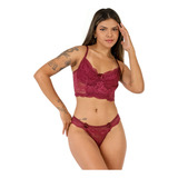Kit 20 Lingerie Conjunto Calcinha De Renda Microfibra Sutiã