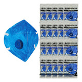 Kit 20 Máscara Respirador Pff2 Com Válvula Tipo N95 Azul