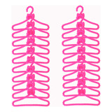 Kit 20 Mini Cabides De Luxo Rosa Pink Para Roupas De Barbie