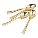 Kit 20 Mini Colheres 10cm Descartáveis De Luxo Plástico Gold