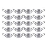Kit 20 Mini Panelinha Frigideira Pergaminho N 10 Mini Tacho Cor Cinza
