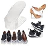 Kit 20 Organizadores De Sapatos  Saltos E Tênis Com Regulagem De Altura   Transparente