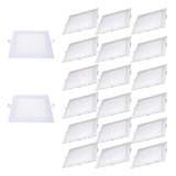 Kit 20 Painel Led Plafon Embutir 18w 3000k Amarela Avant Cor Branco