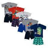 Kit 20 Peças Roupa Infantil 10 Camisetas 10 Shorts Atacado