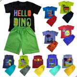 Kit 20 Peças Roupa Infantil Menino 10 Camisetas 10 Shorts