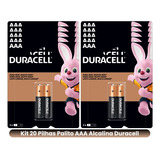Kit 20 Pilhas Duracell Palito Aaa