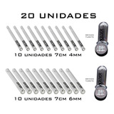 Kit 20 Piteiras De Vidro Holder 7cm 4mm E 6mm Tubete
