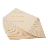 Kit 20 Placa Chapa Painel Mdf Cru 30x42 Cm Base Quadro A3