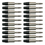 Kit 20 Plugs P10 Stereo 6 3mm 1 4 Trs Ni Wc 1123