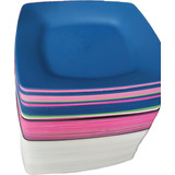 Kit 20 Prato Quadrado Plastico Varias Cores Rígido