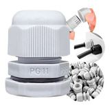 Kit 20 Prensa Cabo Pg11 3 8 Fios 5mm Até 10mm Preto E Cinza