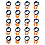 Kit 20 Protetor Auricular Plug Abafador Som 18db Pré Moldado Cor Laranja