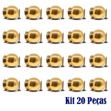 Kit 20 Puxador Bola Pequeno Dourada C parafuso Guarda Roupa