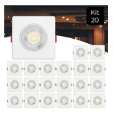 Kit 20 Ry Spot Embutir Branco Quente Led 5w Dicróica Direcionável Quadrado Luz 110v 220v