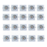 Kit 20 Spot Led 5w Avant Quadrado Branco Direcionável 110v 220v